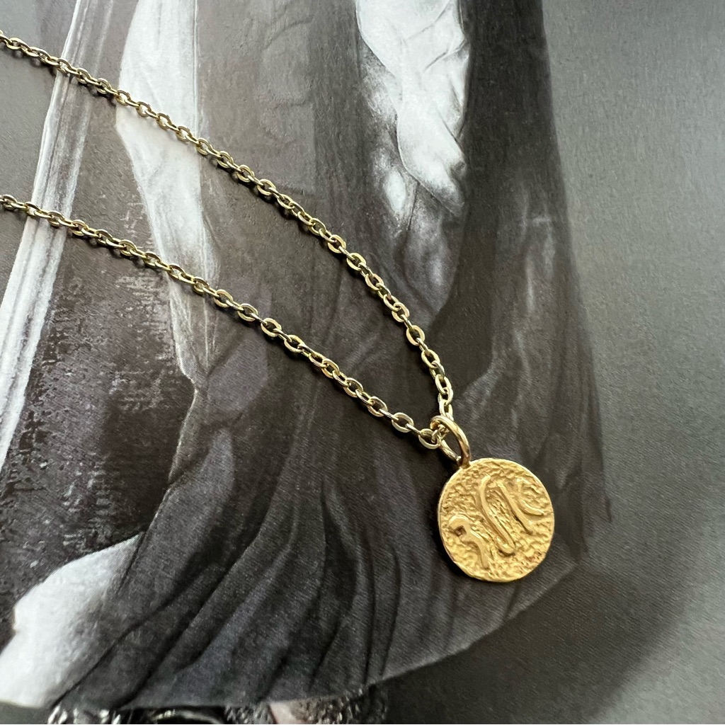Kabbalah 14k Gold Filled Ald Charm Pendant + Gold Chain Necklace